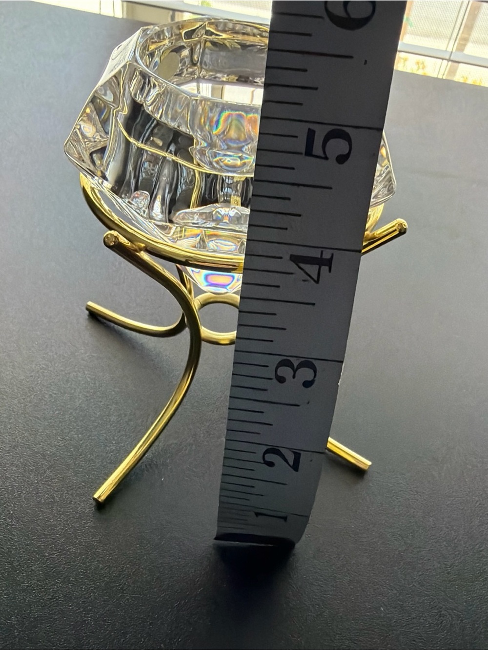 Vintage PartyLite 24% lead Crystal Solitaire Diamond tealight holder - Picture 5 of 6
